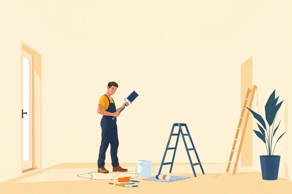 Intérieur rénové après travaux de peinture à Cuers